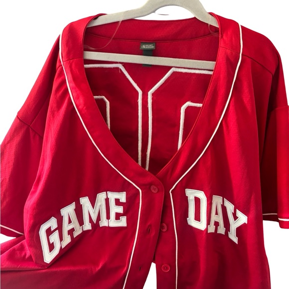 Other - GAME DAY Red Baseball-Style Jersey - Unbranded